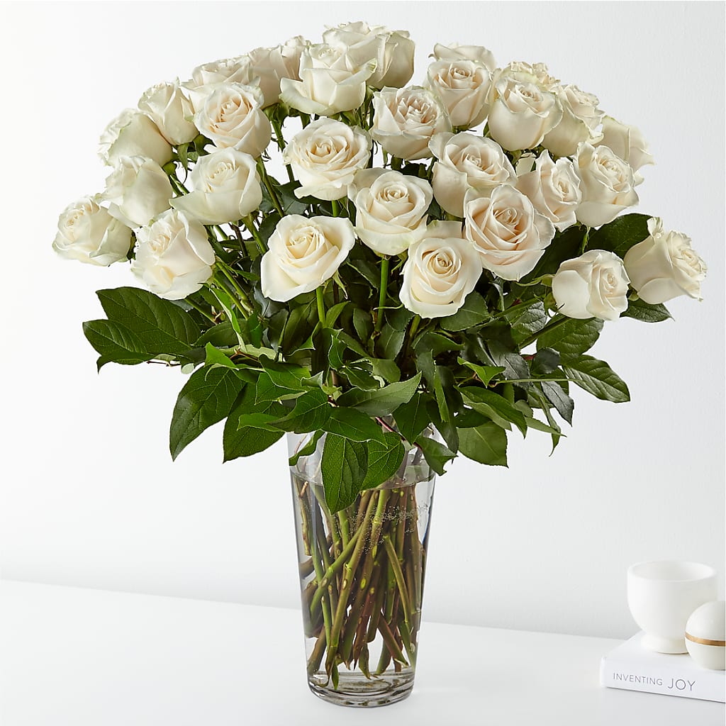 Long Stem White Rose Bouquet – South-east Flowers, Los Angeles CA