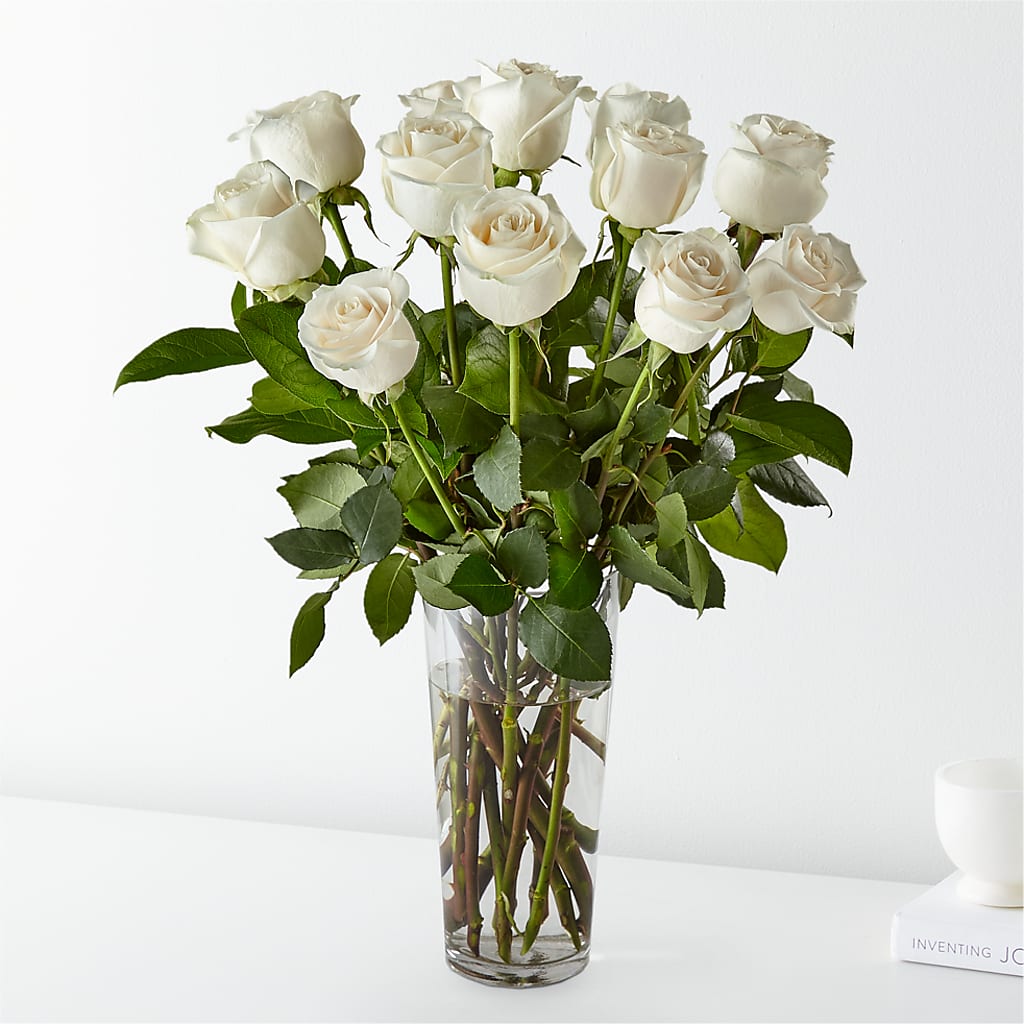 Long Stem White Rose Bouquet – South-east Flowers, Los Angeles CA