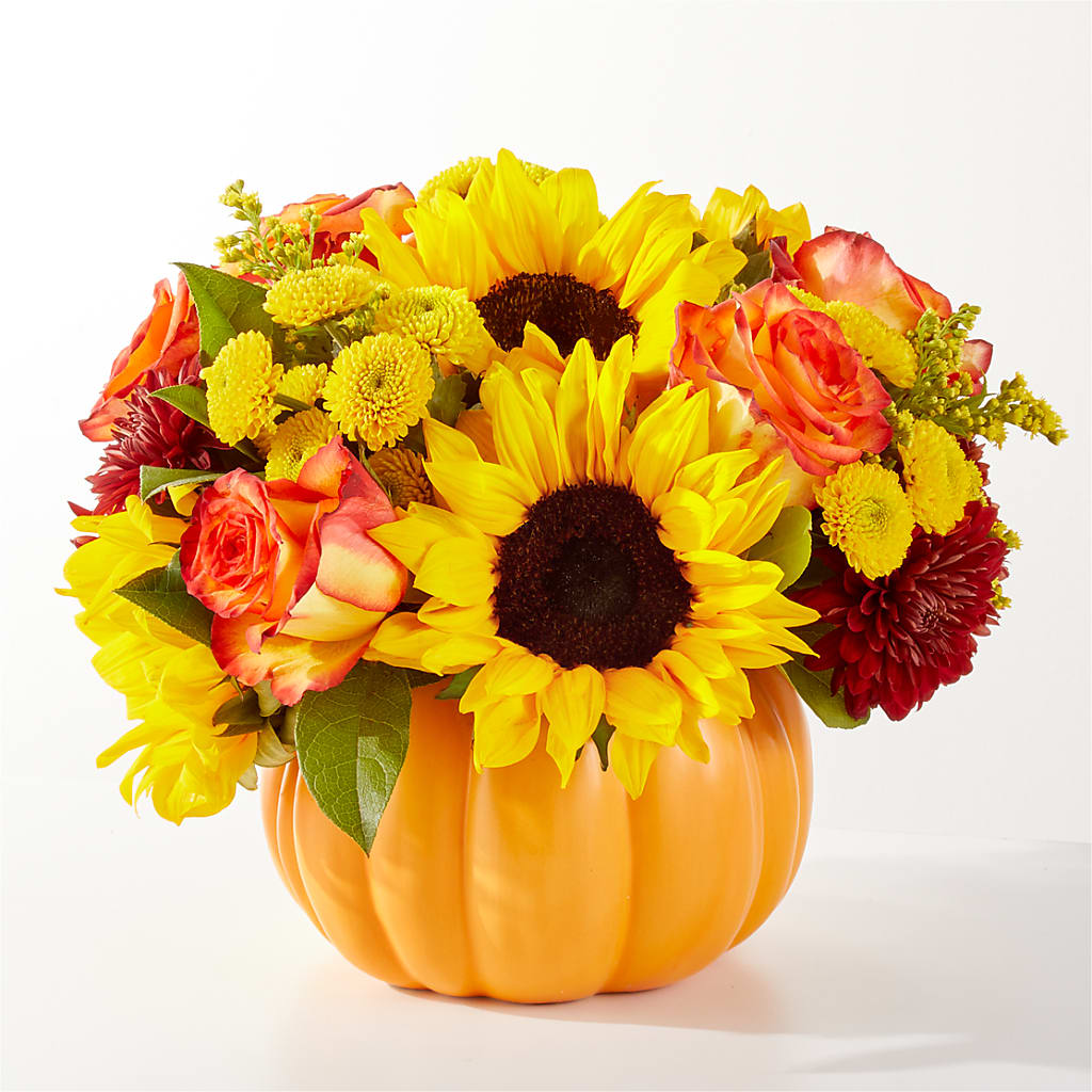 Golden Gourd Pumpkin Bouquet – South-east Flowers, Los Angeles CA