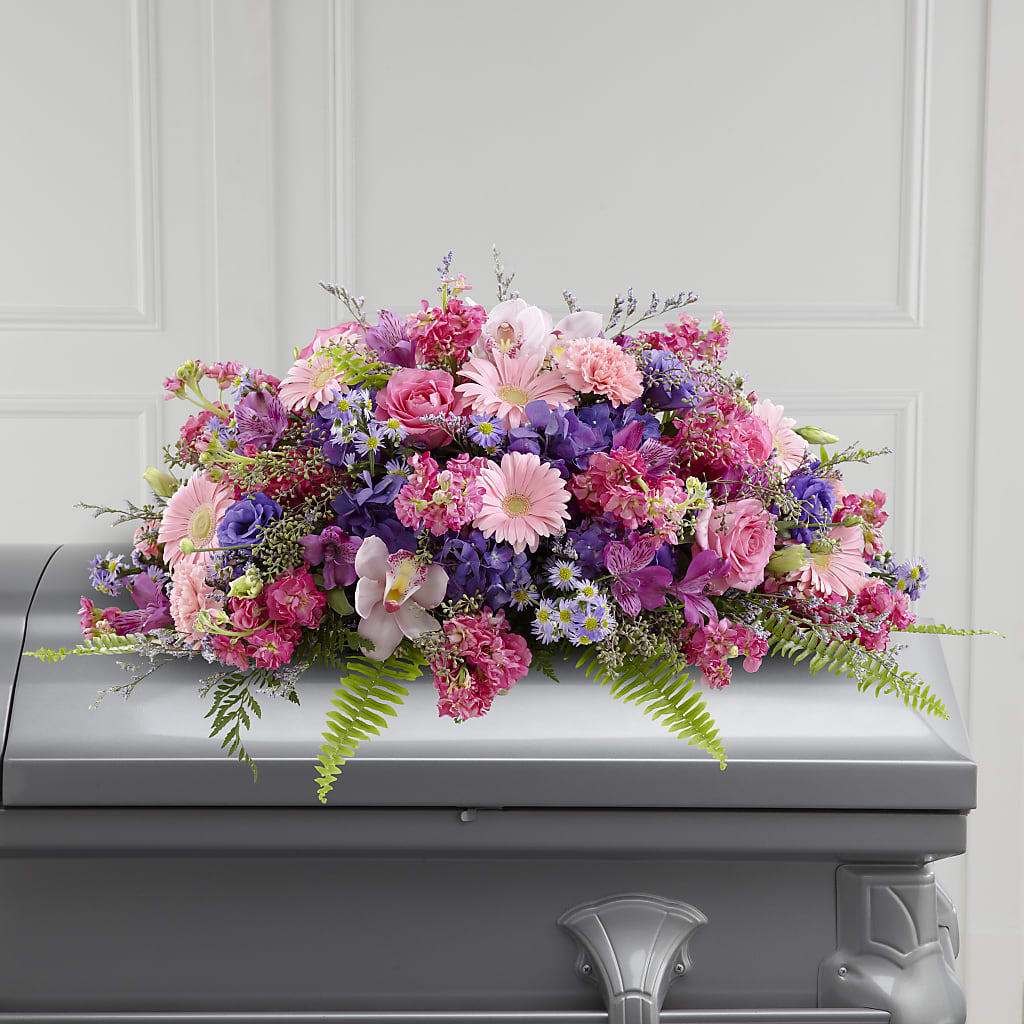 Glorious Garden Casket Spray – South-east Flowers, Los Angeles CA