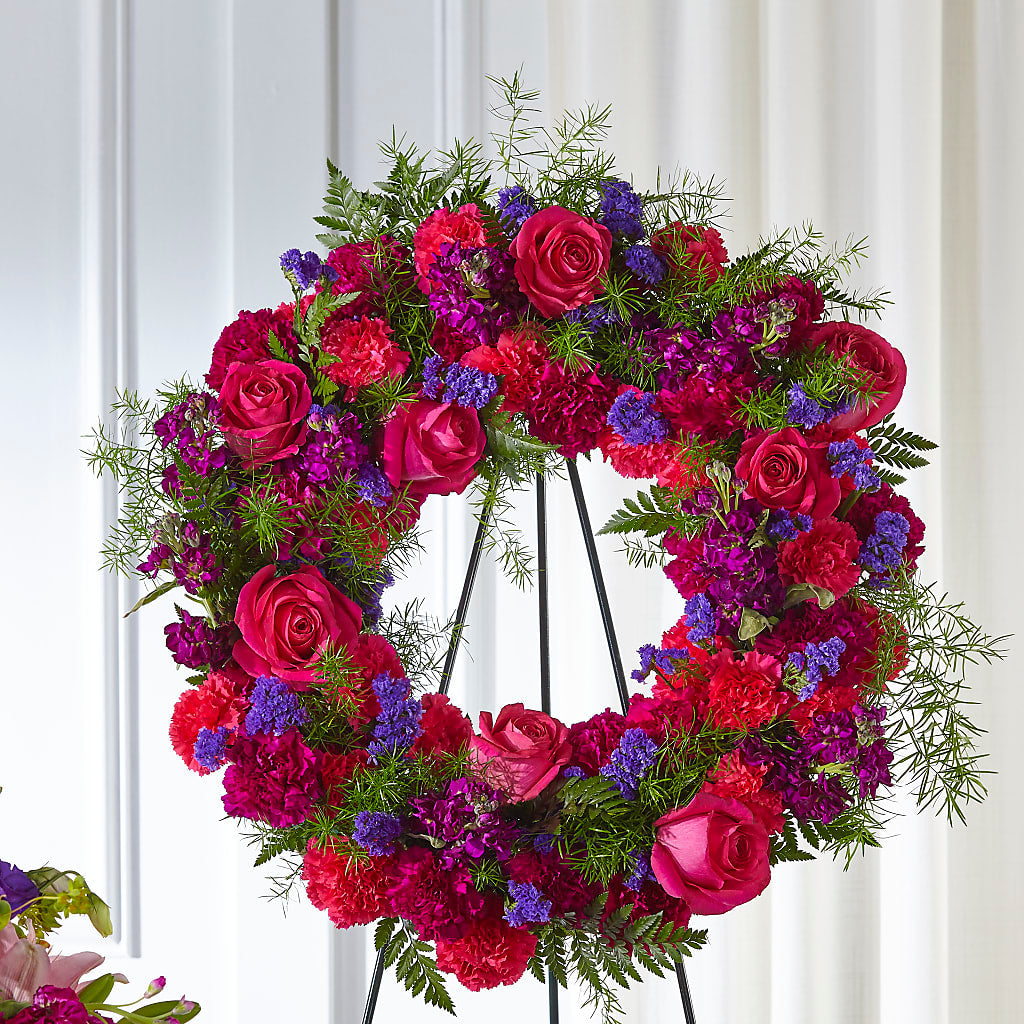 Calming Colors Wreath – South-east Flowers, Los Angeles CA