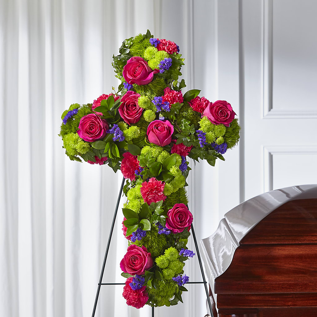 Tribute Rose Floral Cross – South-east Flowers, Los Angeles CA