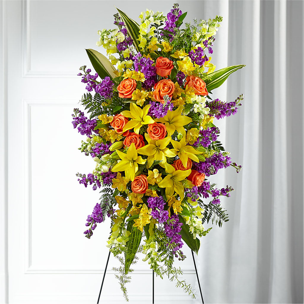 Thoughtful Prayers Standing Spray – South-east Flowers, Los Angeles CA
