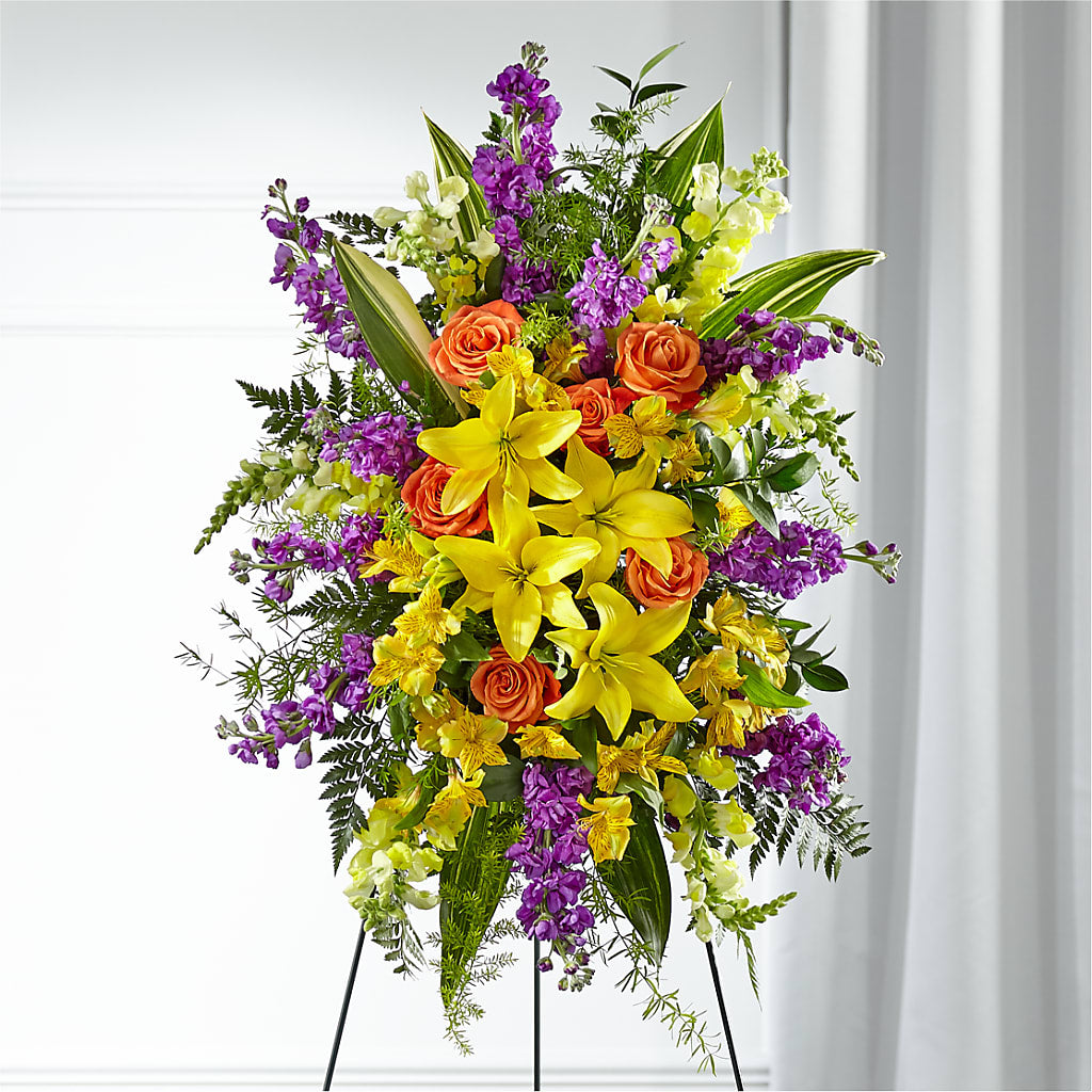 Thoughtful Prayers Standing Spray – South-east Flowers, Los Angeles CA