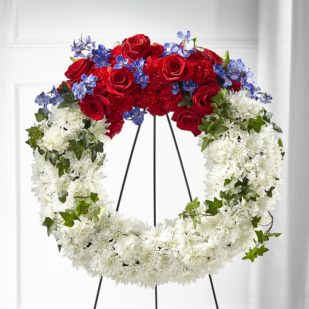 Patriotic Passion Wreath – South-east Flowers, Los Angeles CA