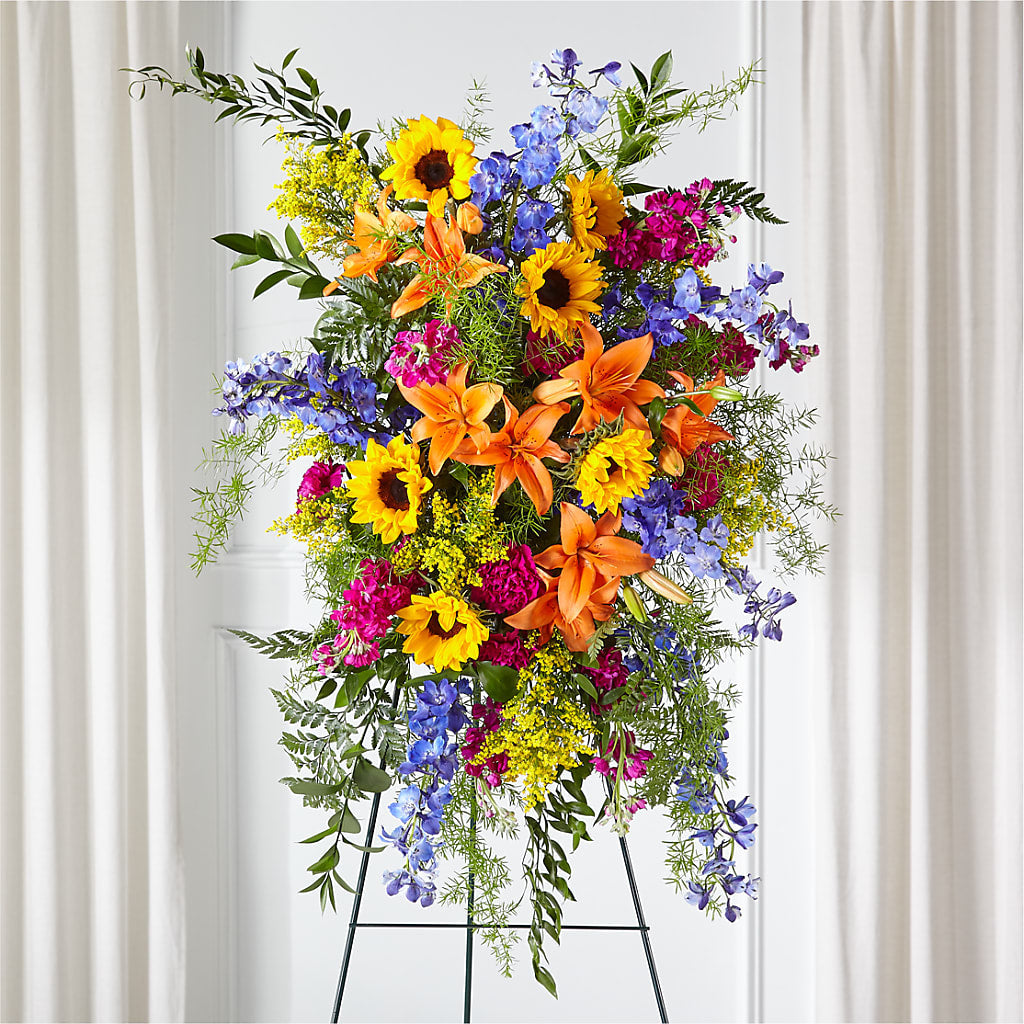 Sunlit Memories Standing Spray (Standard) – South-east Flowers, Los Angeles CA