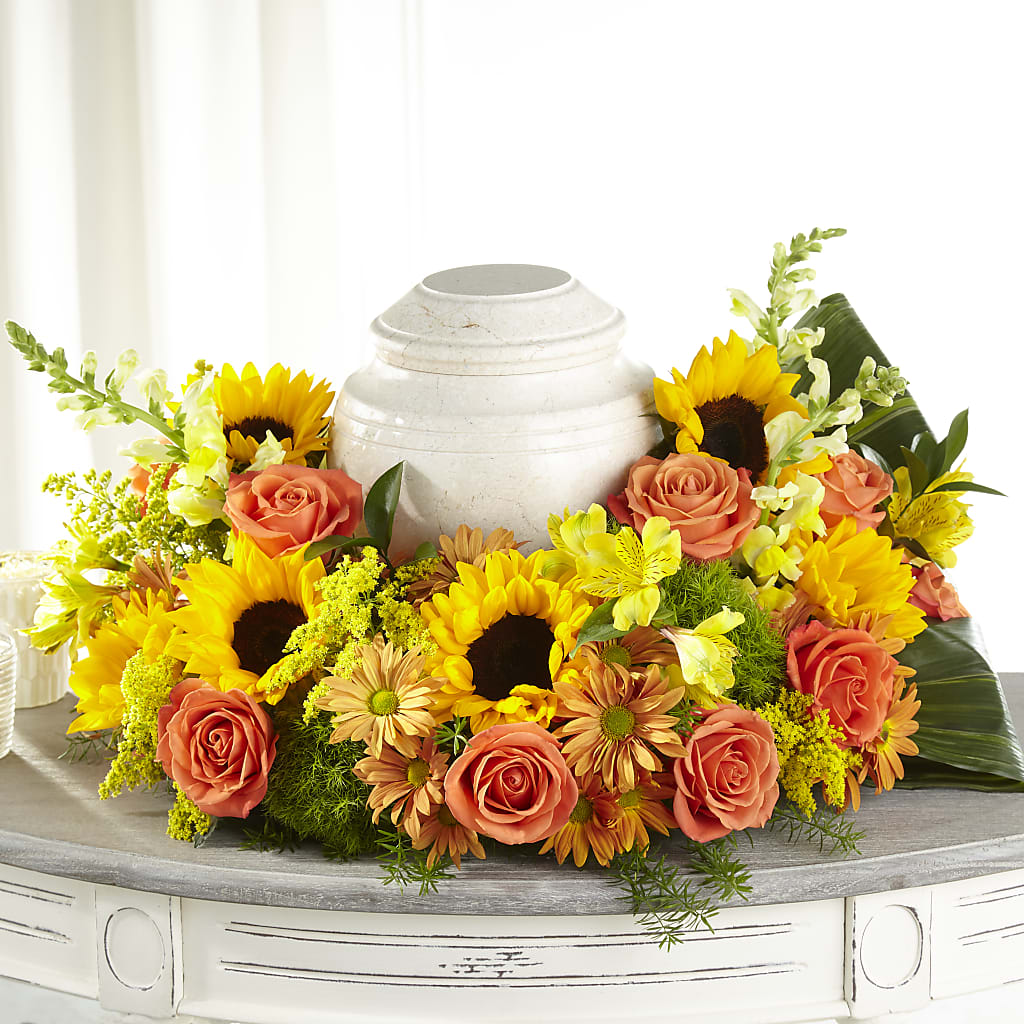 Faithful Sunflower Cremation Adornment – South-east Flowers, Los Angeles CA
