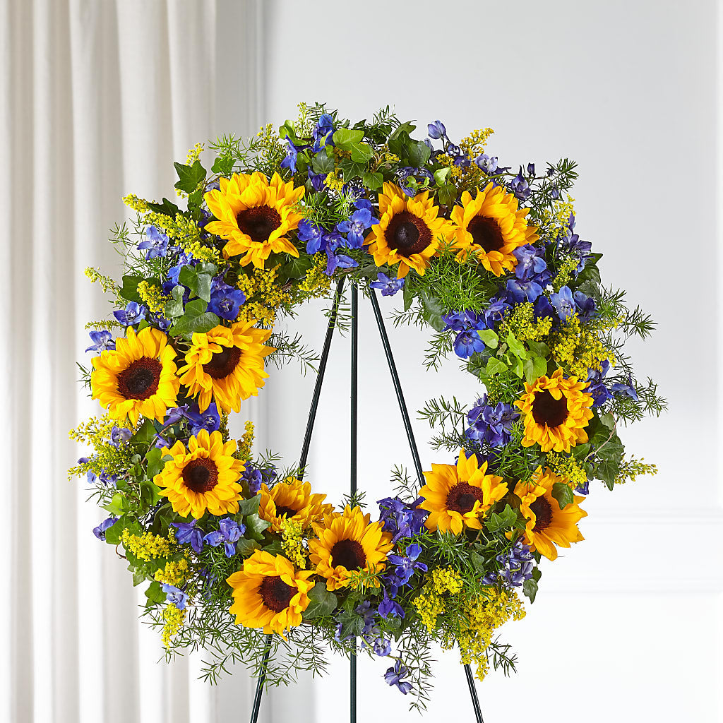 Bright Rays Wreath – South-east Flowers, Los Angeles CA
