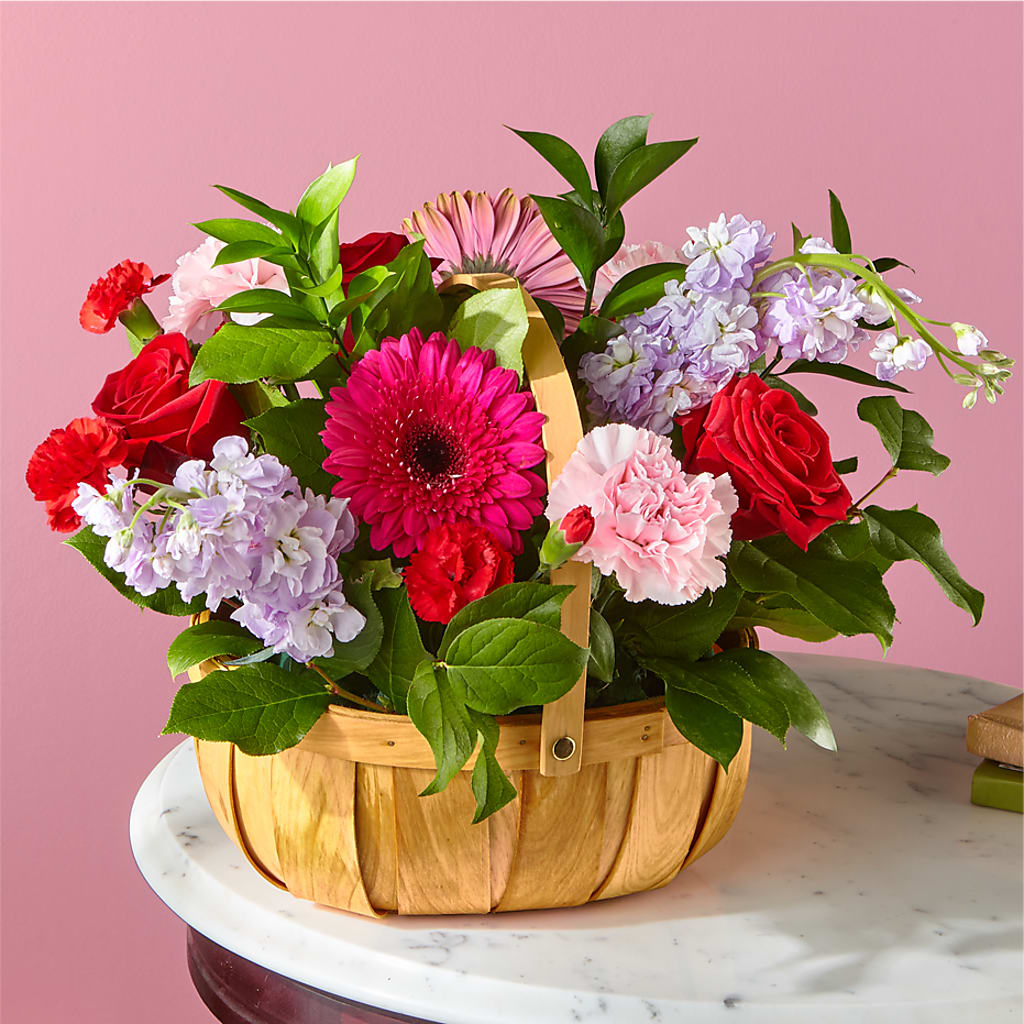 Pink Picnic Basket – South-east Flowers, Los Angeles CA