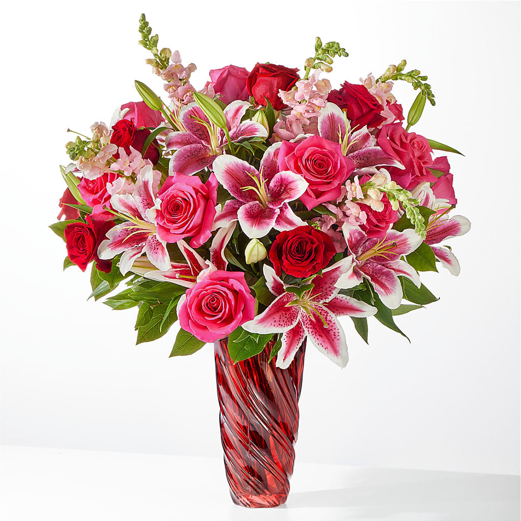 Always You Bouquet with Luxe Swirl Vase – South-east Flowers, Los Angeles CA