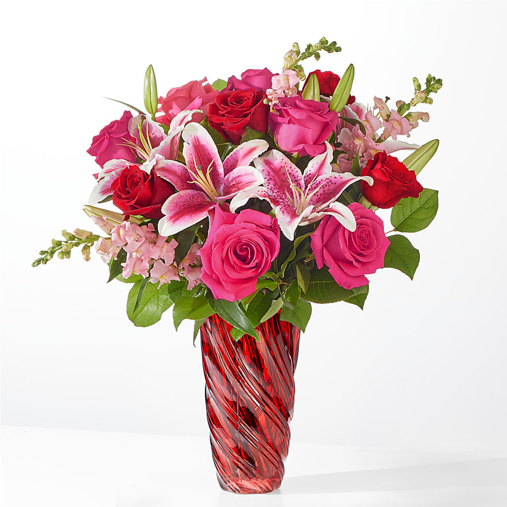Always You Bouquet with Luxe Swirl Vase – South-east Flowers, Los Angeles CA