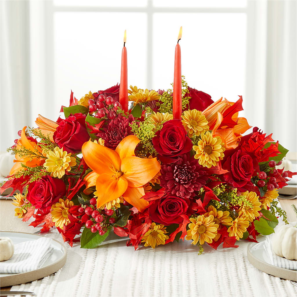 Autumn's Embrace Centerpiece – South-east Flowers, Los Angeles CA