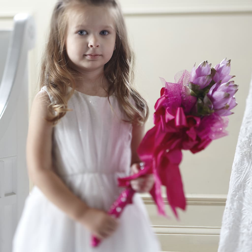 Sparkle Pink Flower Girl Bouquet – South-east Flowers, Los Angeles CA