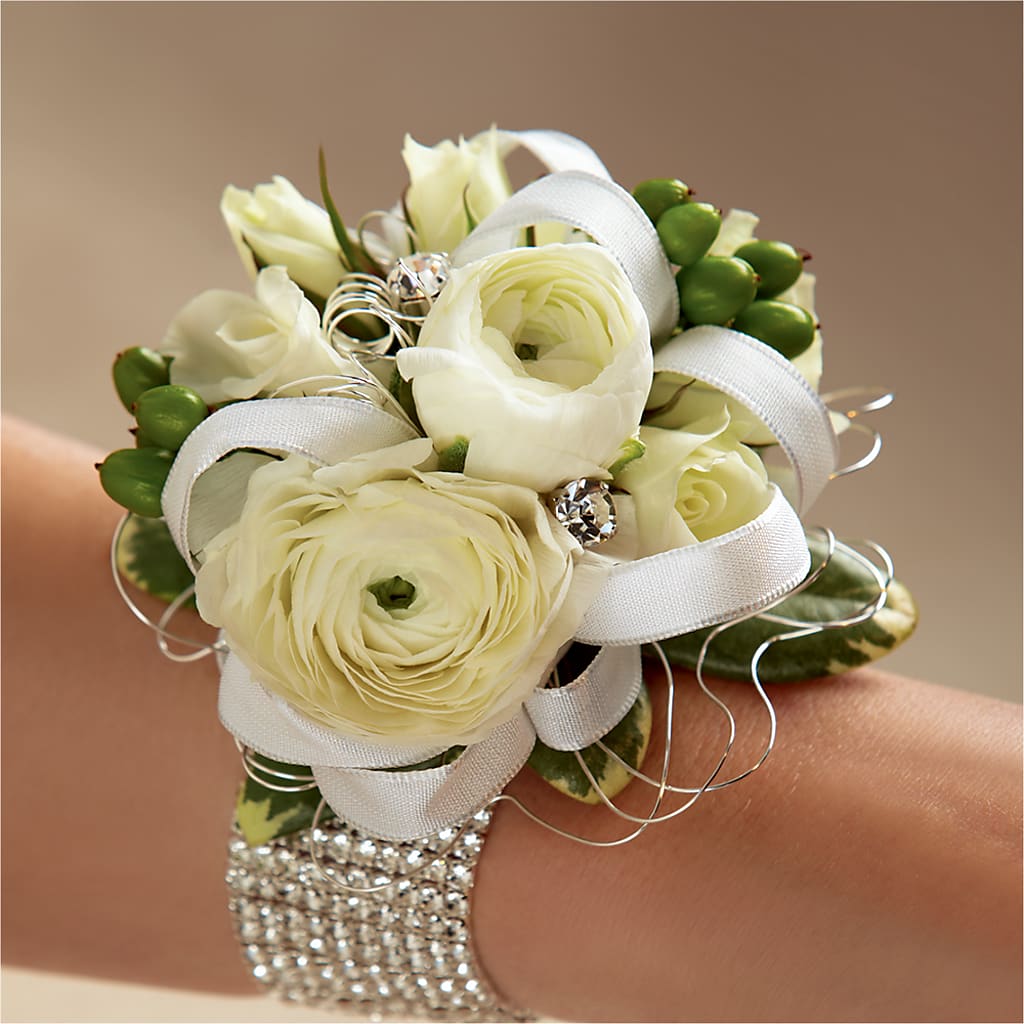 White Wedding Corsage – South-east Flowers, Los Angeles CA