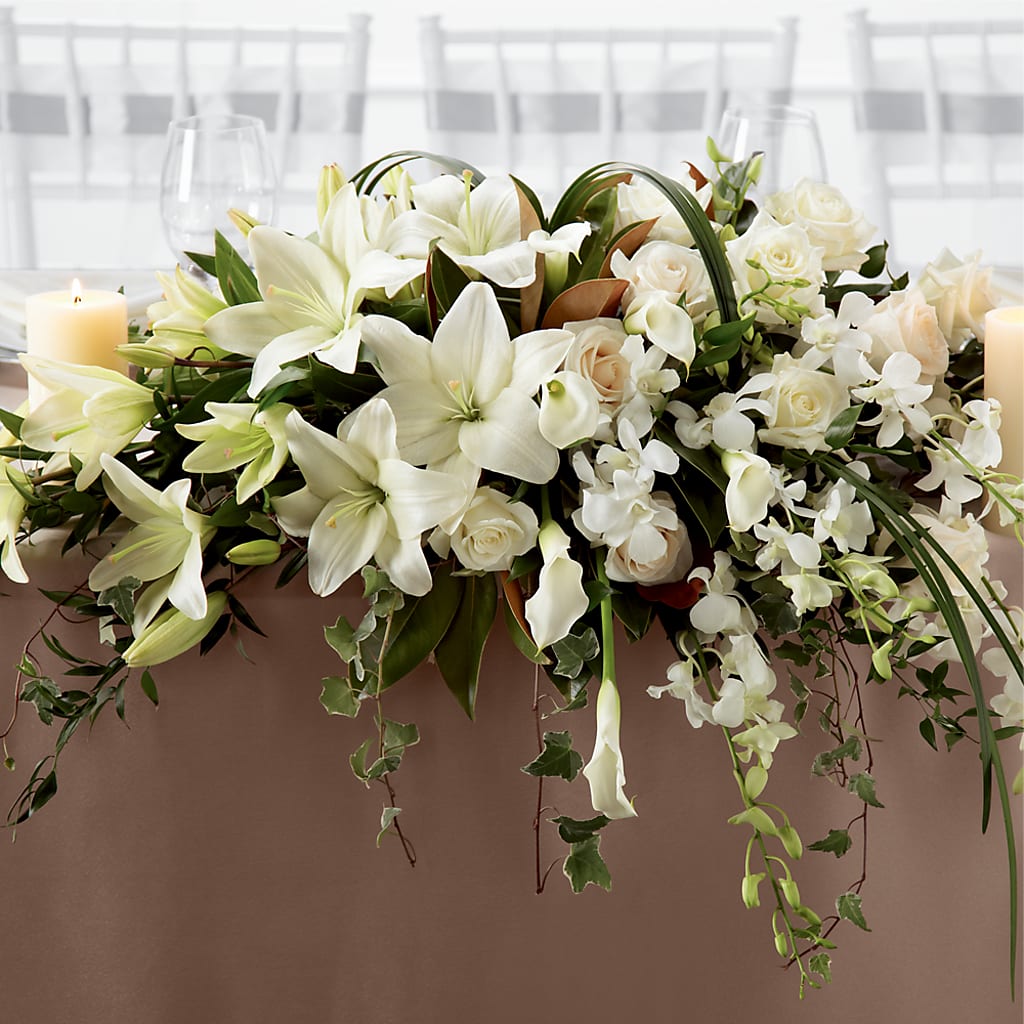White Linen Arrangement – South-east Flowers, Los Angeles CA