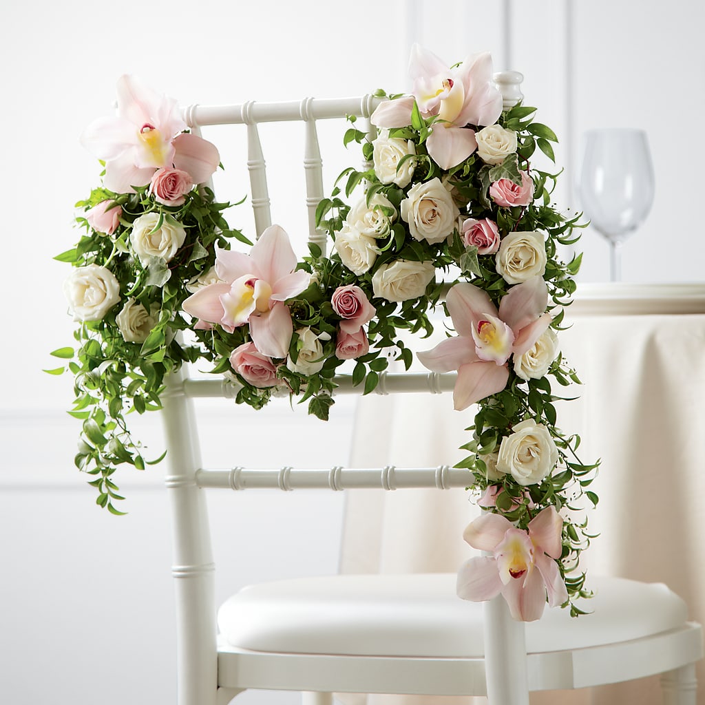 Orchid Rose Chair Décor – South-east Flowers, Los Angeles CA