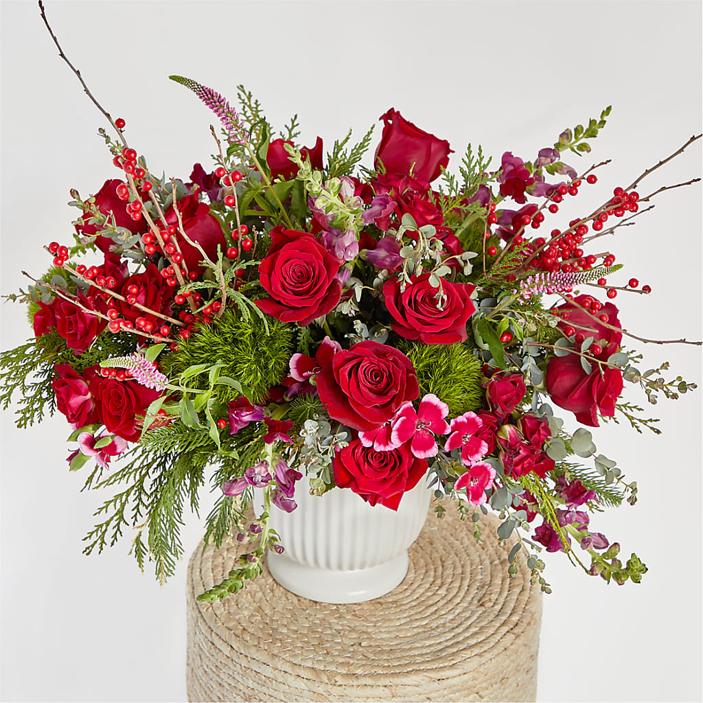 Big Red Bow Bouquet –  South-east Flowers, Los Angeles CA