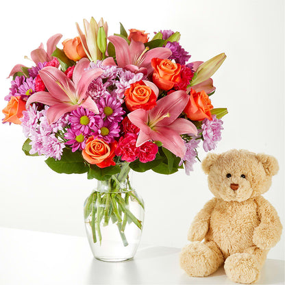 One and Only Bouquet and Bear Bundle –  South-east Flowers, Los Angeles CA