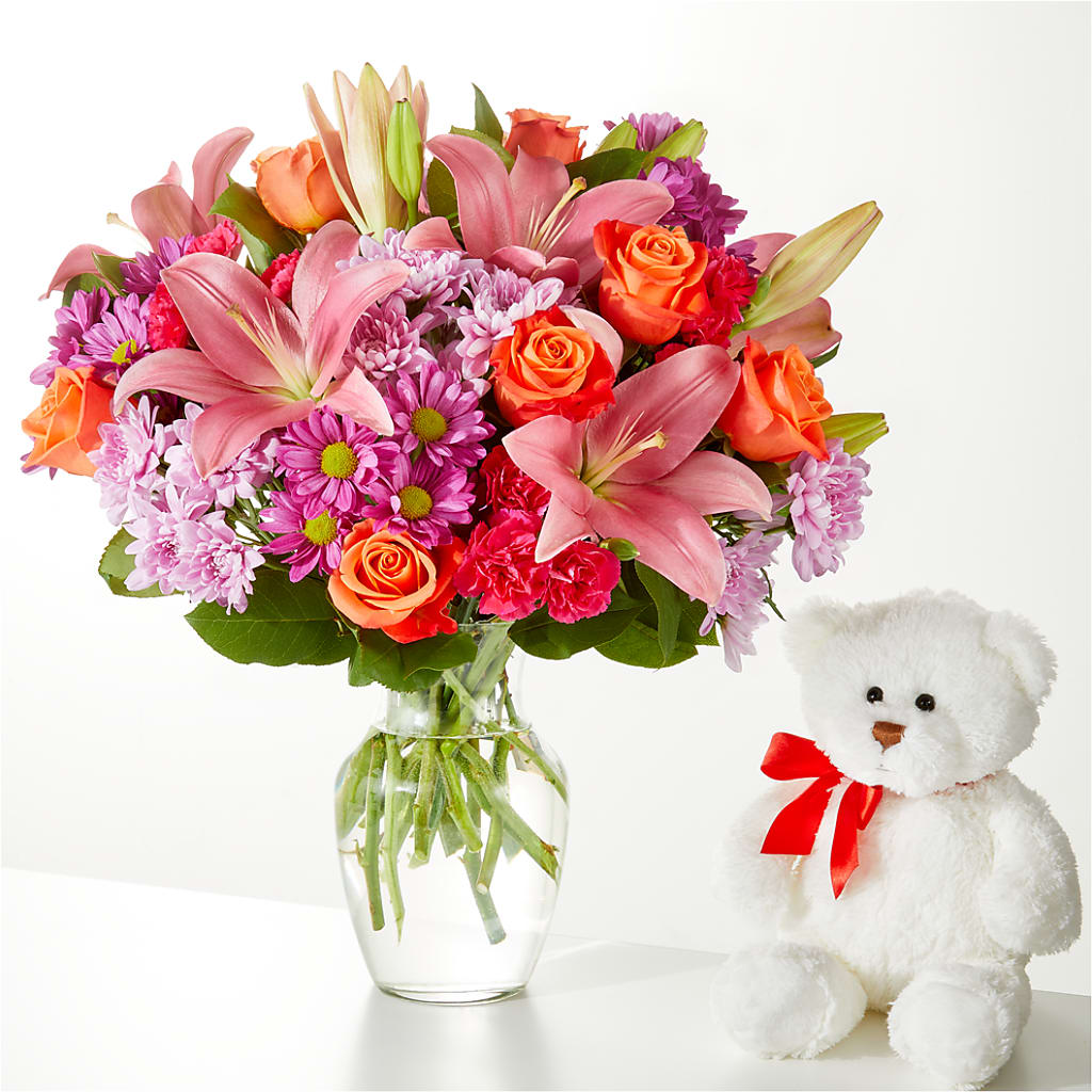 One and Only Bouquet and Bear Bundle –  South-east Flowers, Los Angeles CA
