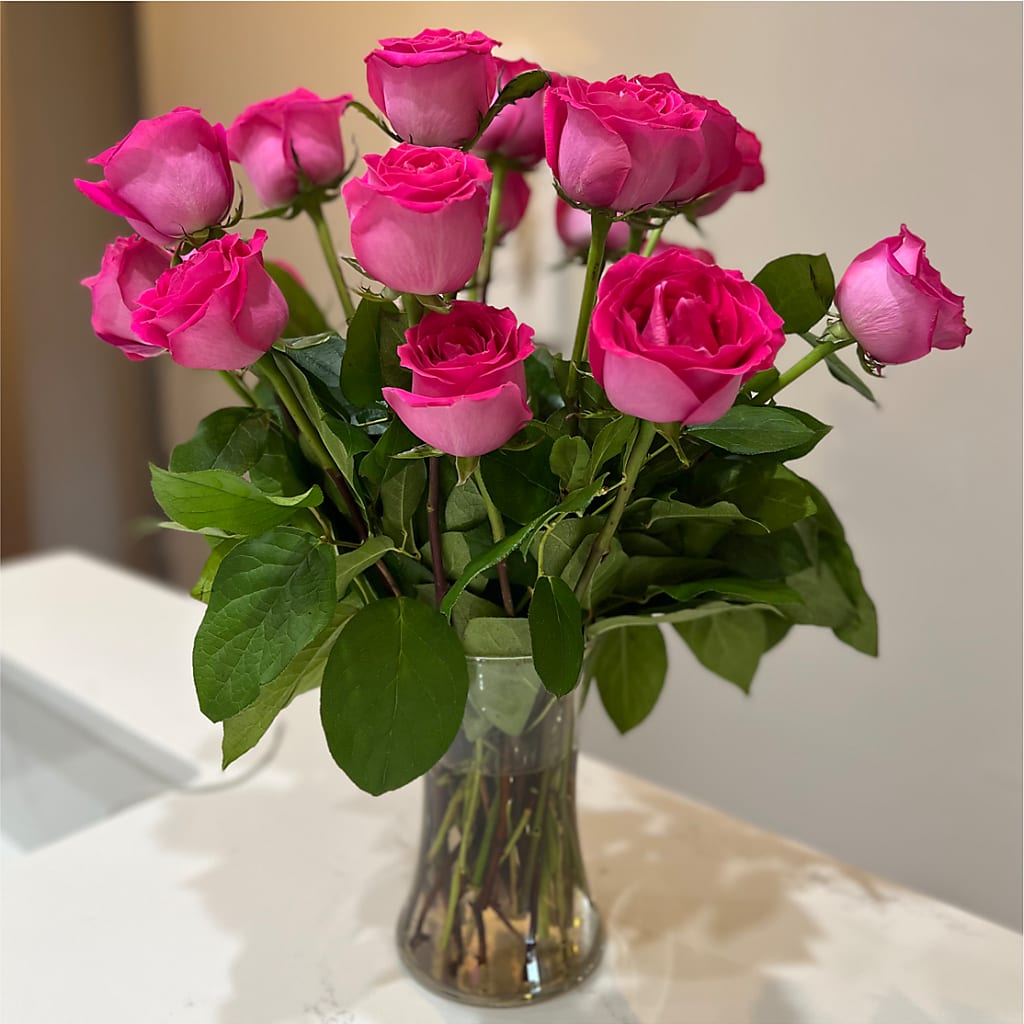 Long Stem Pink Rose Bouquet –  South-east Flowers, Los Angeles CA