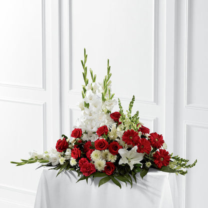 Crimson & White Arrangement –  South-east Flowers, Los Angeles CA