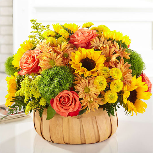Harvest Sunflower Basket – SOUTH-EAST FLOWERS, Los Angeles CA