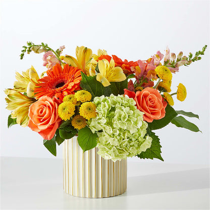 Autumn Sunshine Bouquet with Ivory Vase –  South-east Flowers, Los Angeles CA