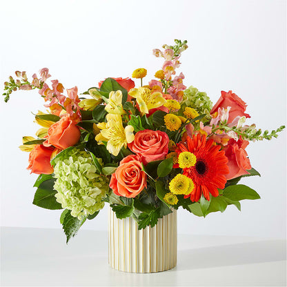 Autumn Sunshine Bouquet with Ivory Vase –  South-east Flowers, Los Angeles CA