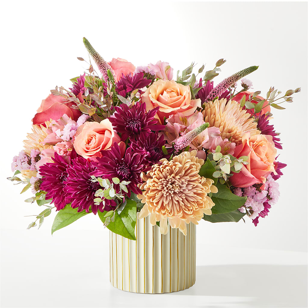 Berry Cobbler Bouquet with Ivory Vase –  South-east Flowers, Los Angeles CA