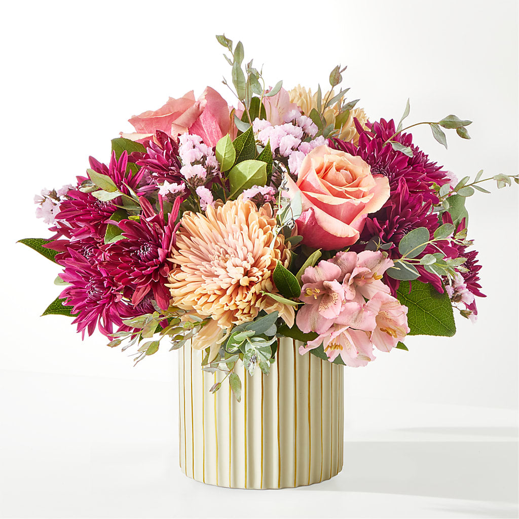 Berry Cobbler Bouquet with Ivory Vase –  South-east Flowers, Los Angeles CA