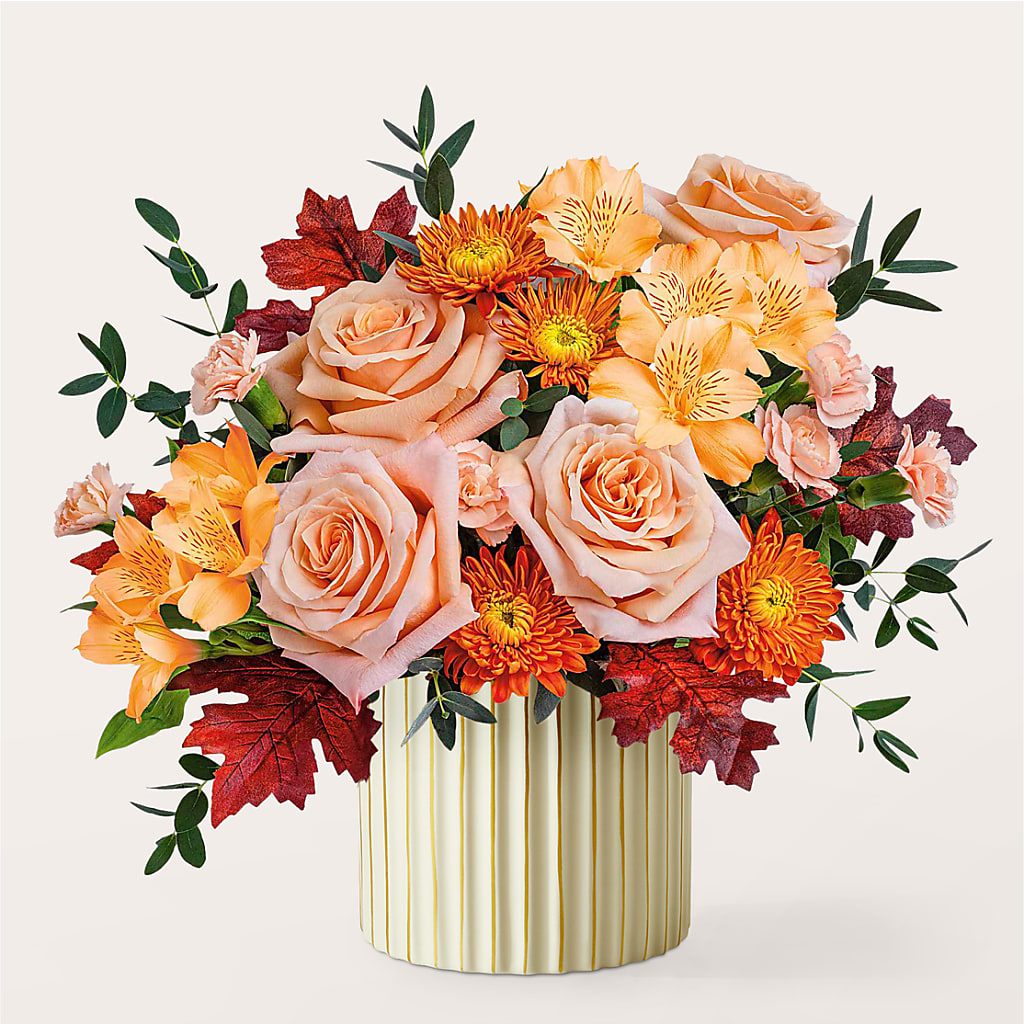 Spiced Latte Bouquet with Ivory Vase –  South-east Flowers, Los Angeles CA