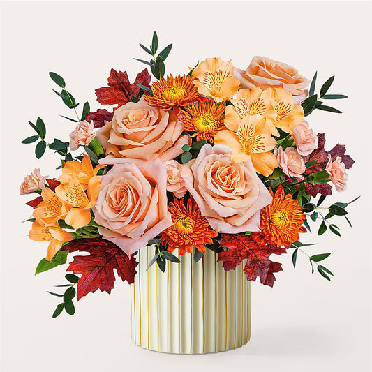 Spiced Latte Bouquet with Ivory Vase –  South-east Flowers, Los Angeles CA