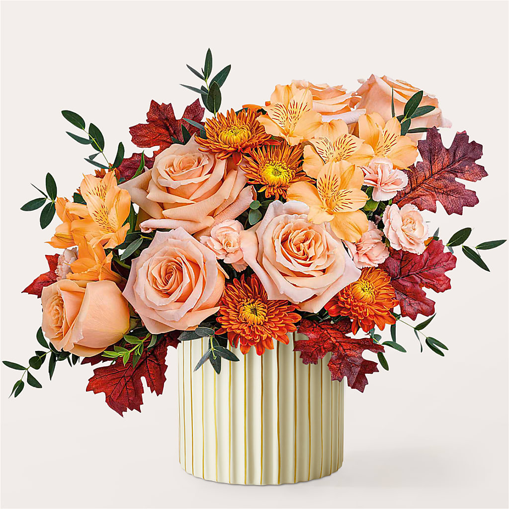 Spiced Latte Bouquet with Ivory Vase –  South-east Flowers, Los Angeles CA