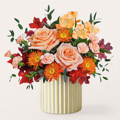 Spiced Latte Bouquet with Ivory Vase –  South-east Flowers, Los Angeles CA