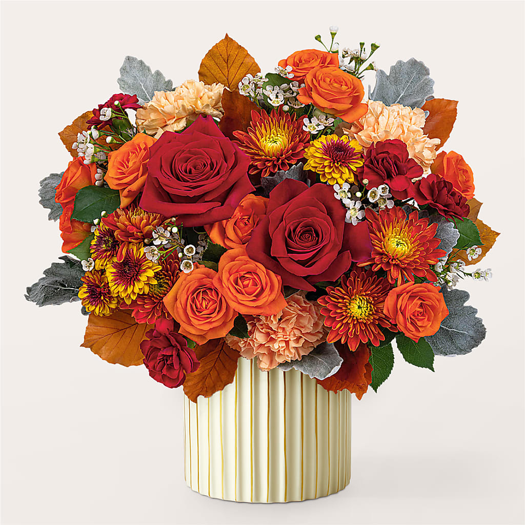 Merlot Bouquet with Ivory Vase –  South-east Flowers, Los Angeles CA