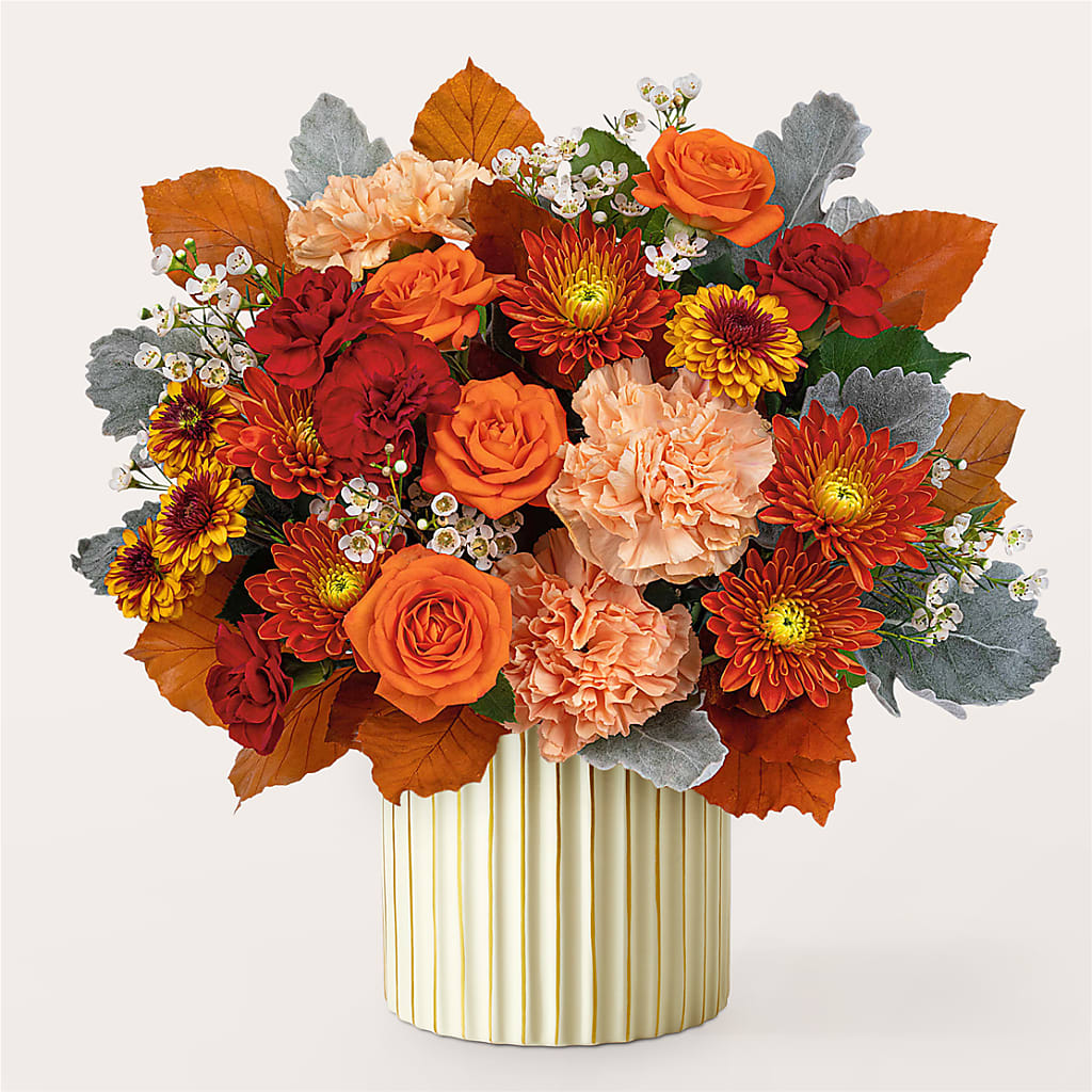 Merlot Bouquet with Ivory Vase –  South-east Flowers, Los Angeles CA