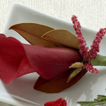 Red Calla Boutonniere –  South-east Flowers, Los Angeles CA